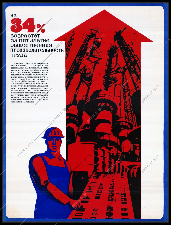 Оригинальный советский плакат топливно-энергетический комплекс